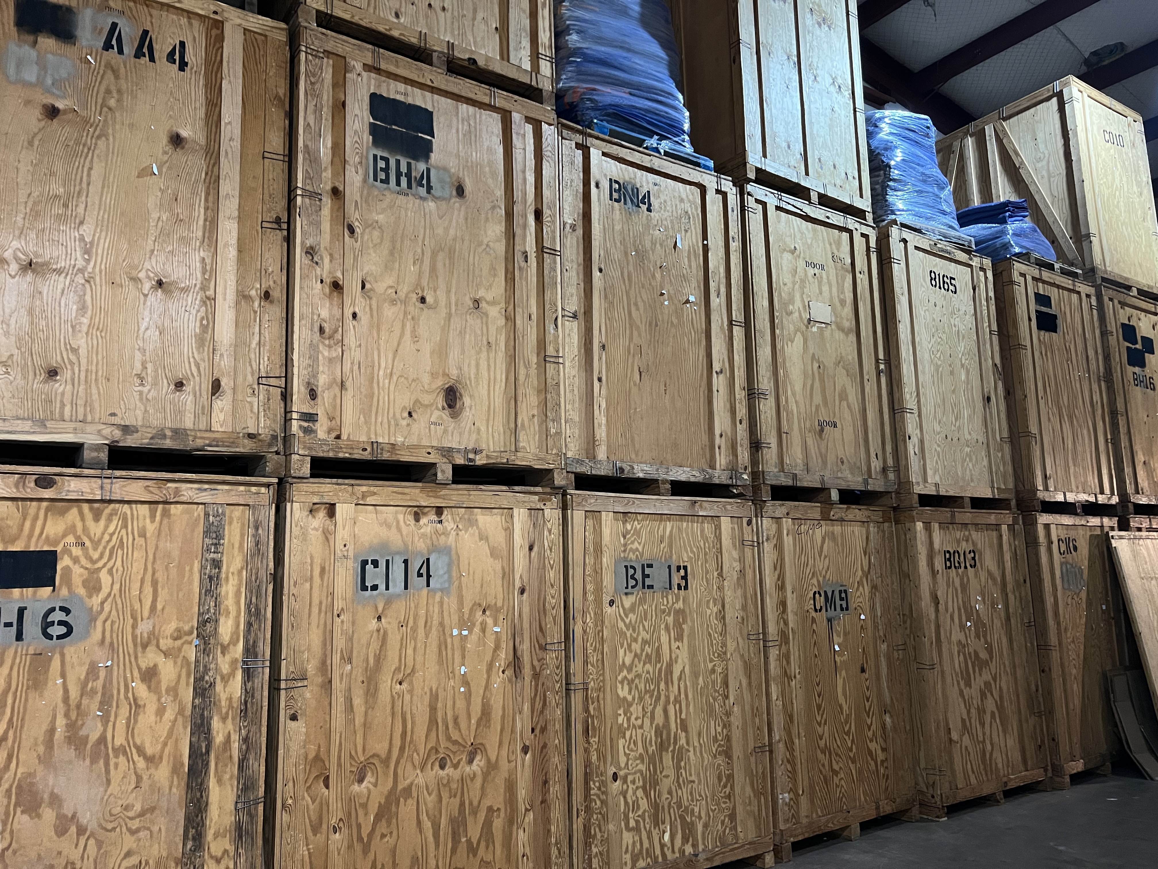 Furniture and decor items protected in organized storage